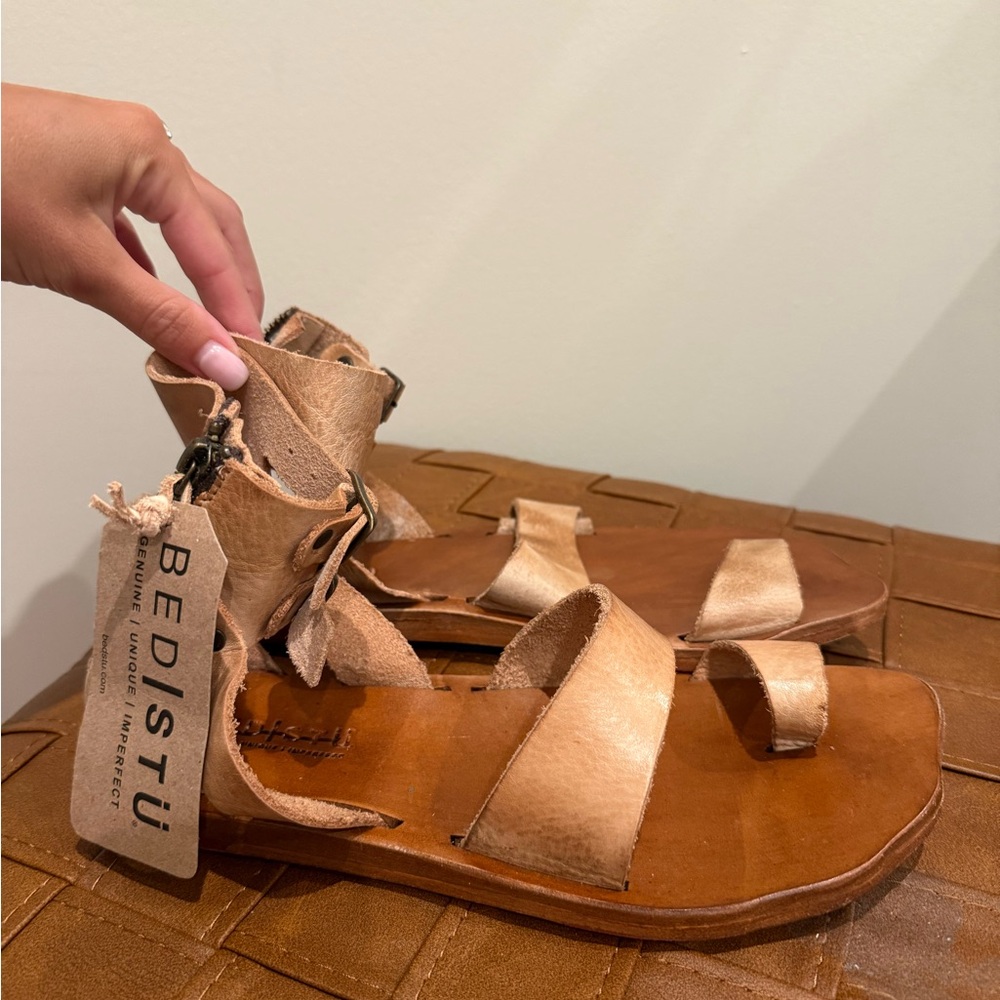 Tan Leather Sandals for Women